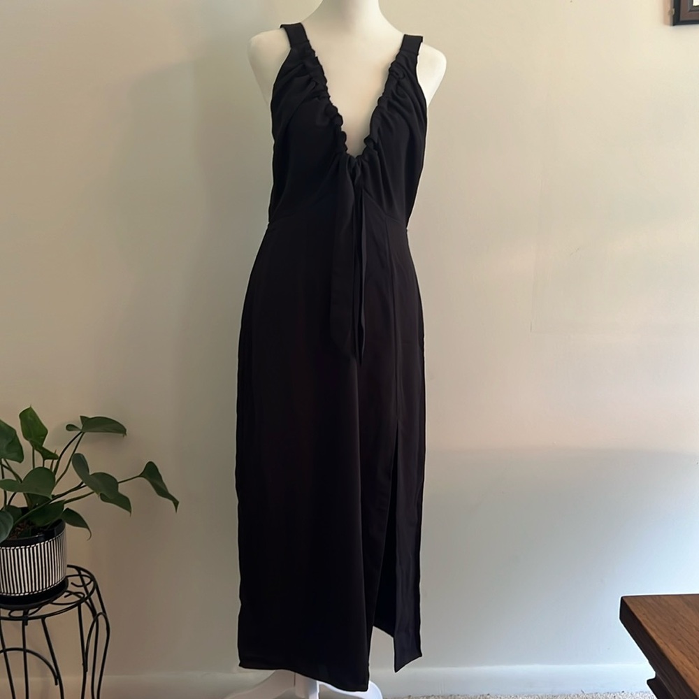 Black midi dress